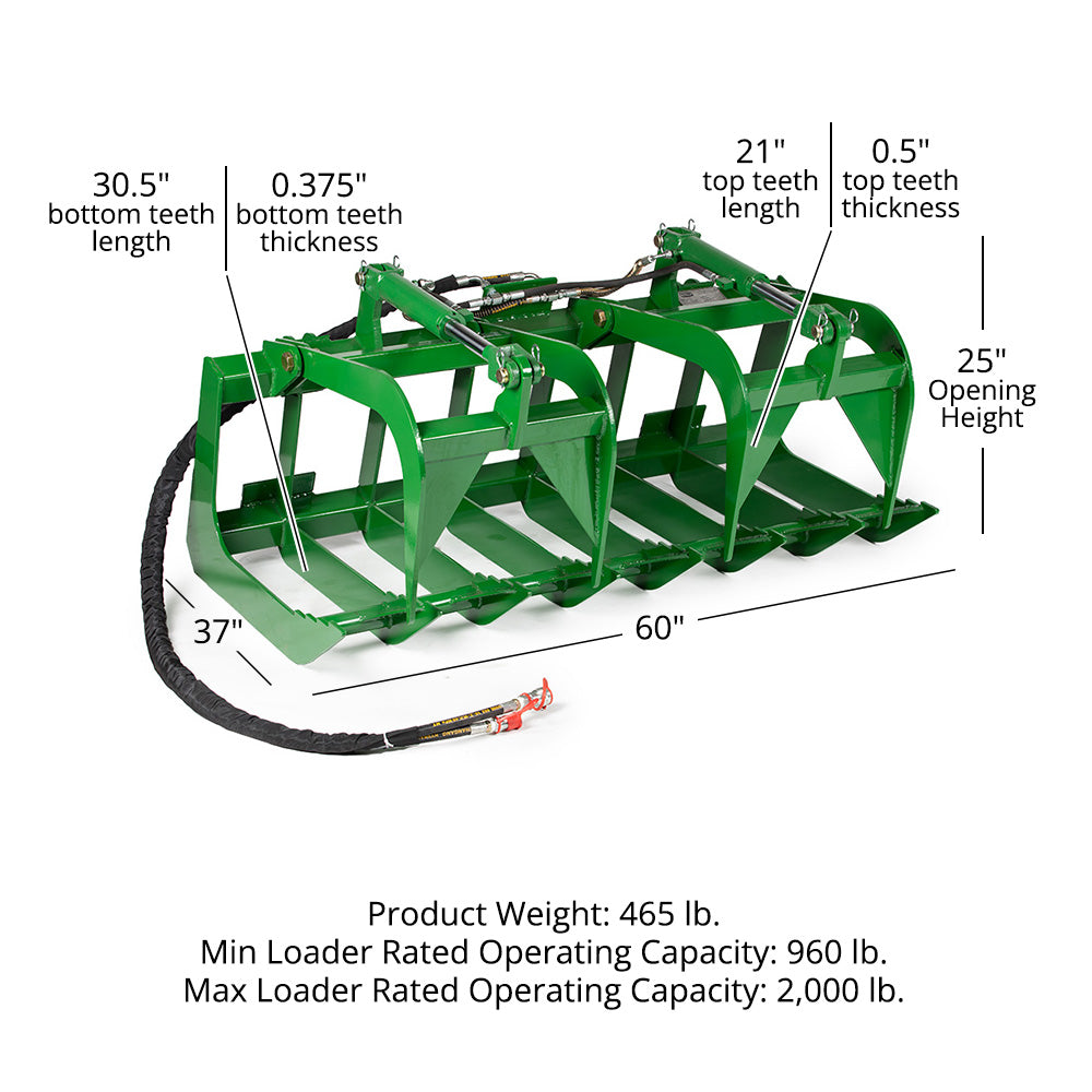 Economy Series Root Grapple Bucket Fits John Deere | 60"