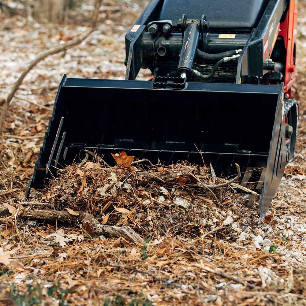 Mini Skid Steer Skeleton Rock Bucket With Teeth