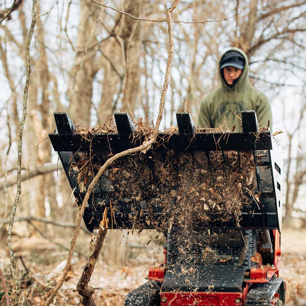 Mini Skid Steer Skeleton Rock Bucket With Teeth