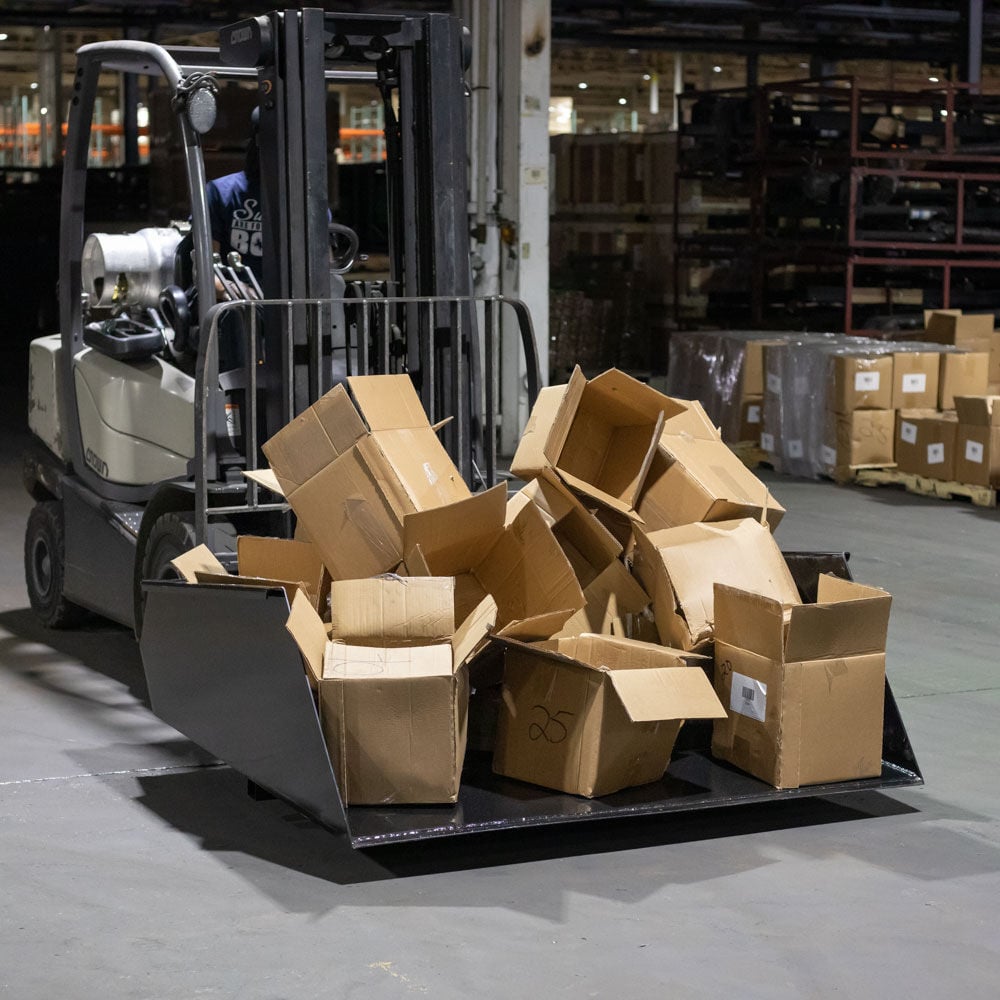 SCRATCH AND DENT - Forklift Mounted Front Loader Dump Bucket - FINAL SALE - view 3