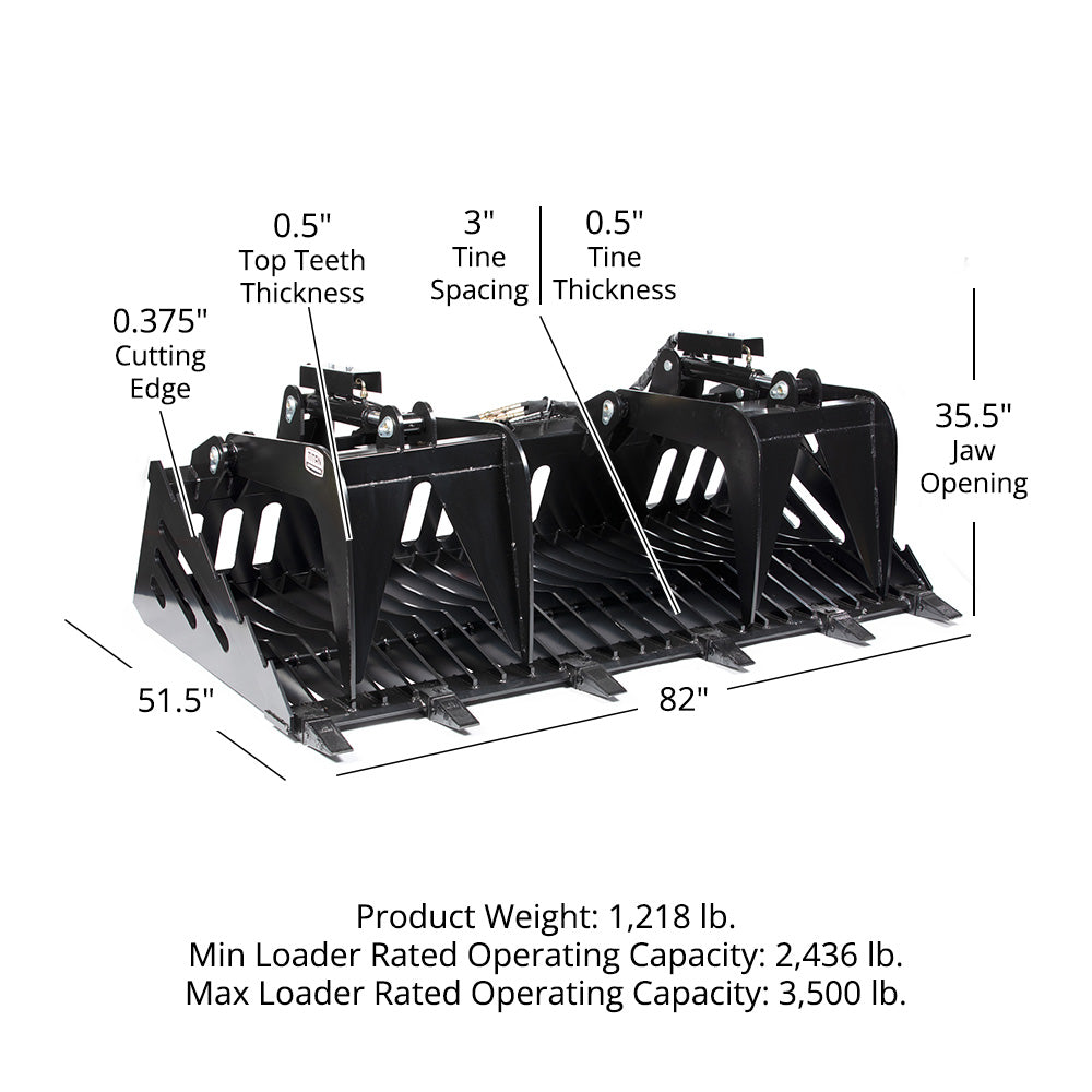 Fine Grade Skeleton Rock Grapple Rakes | 82" - view 36