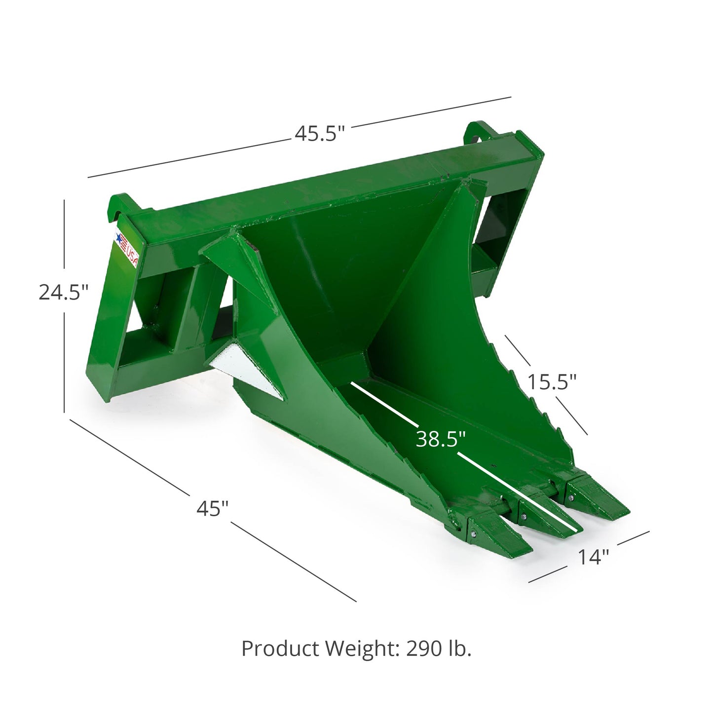 USA Made Extreme Global Euro Stump Bucket Tree Scoop, Fits John Deere Tractors - view 8