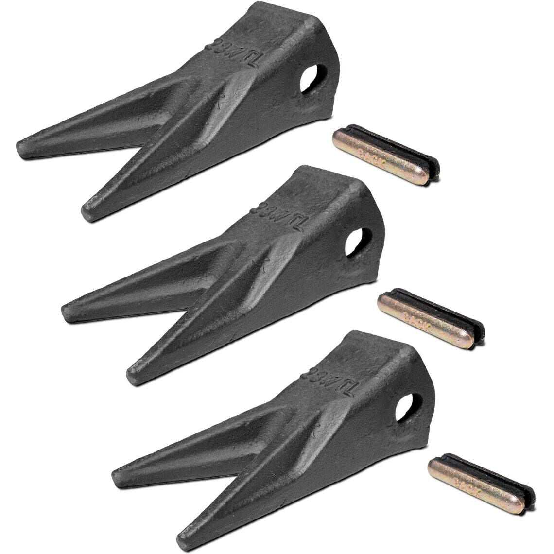 23紅牙100XHL Set of (3) 23WTL Bucket Twin Tiger Tooth Assembly With Flex