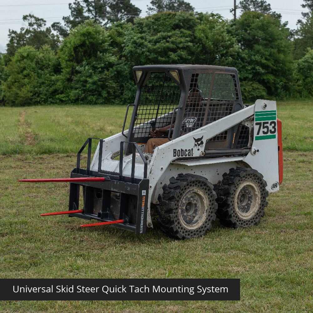 Class 3 Step-Through Hay Frame Attachment, 7,500 LB Capacity | 49" Main Spear + (2) 24" C1 Hay Bale Spears
