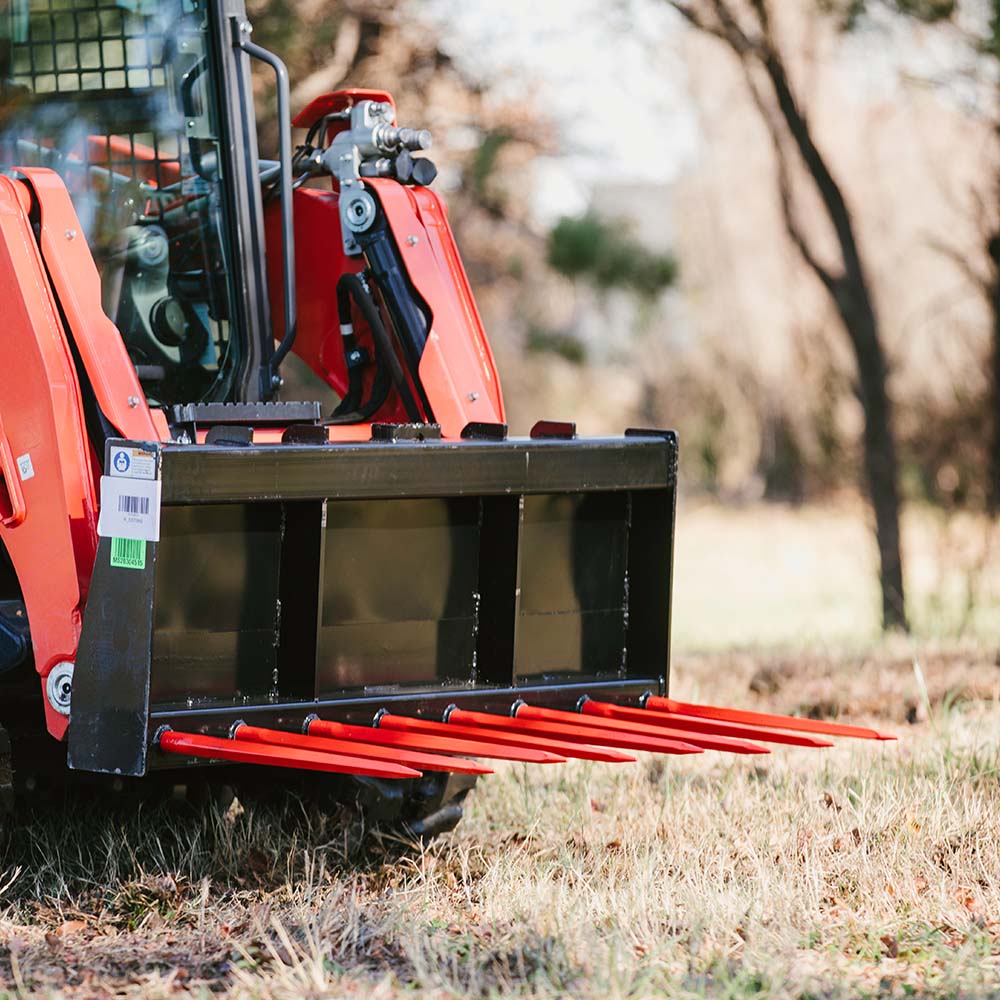 72" Manure Tine Bucket Attachment, C1 Hay Spears | 49"