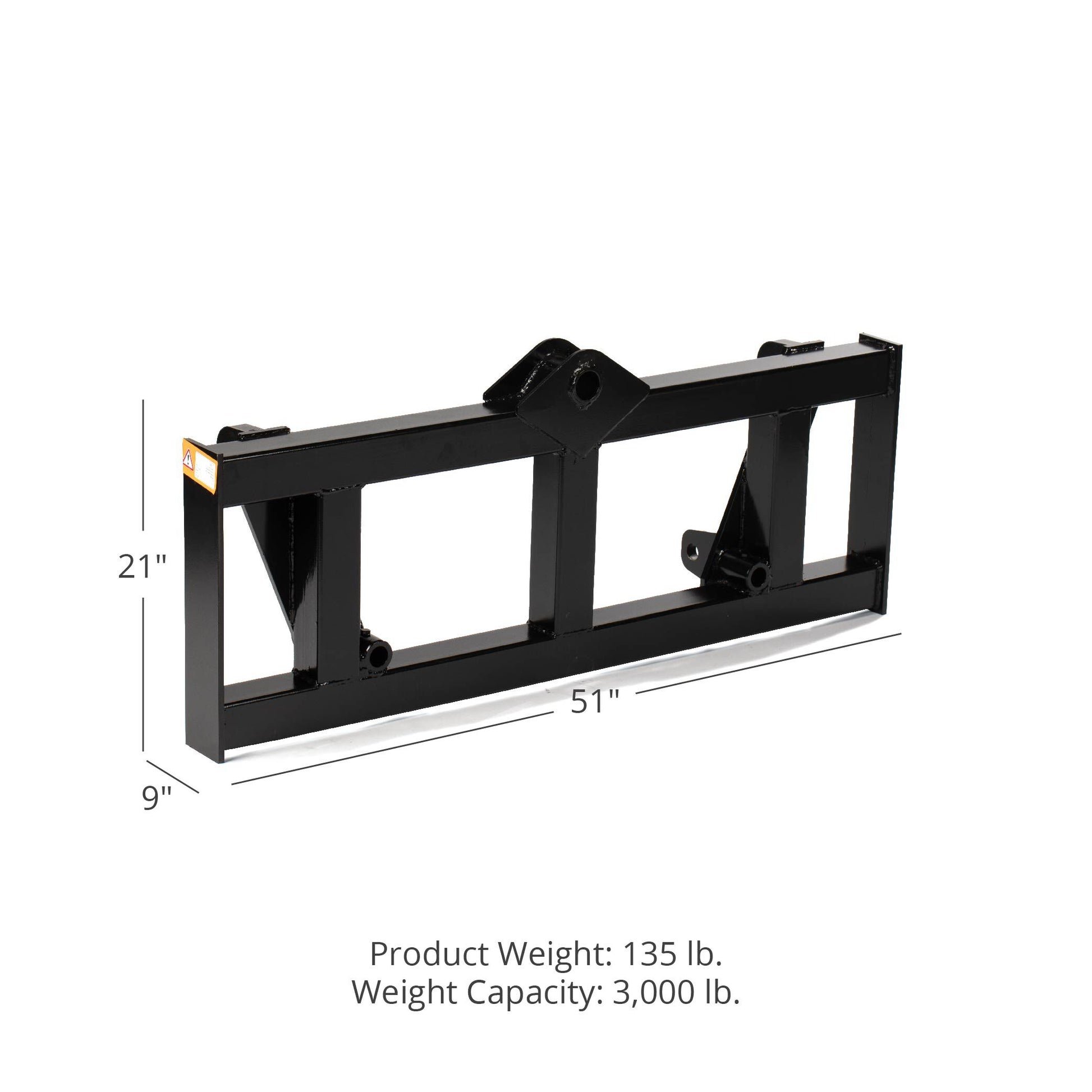 Global Euro Hay Frame Attachment Fits John Deere Tractors - Color: Black - Hay Bale Spear Length: Frame Only | Black / Frame Only