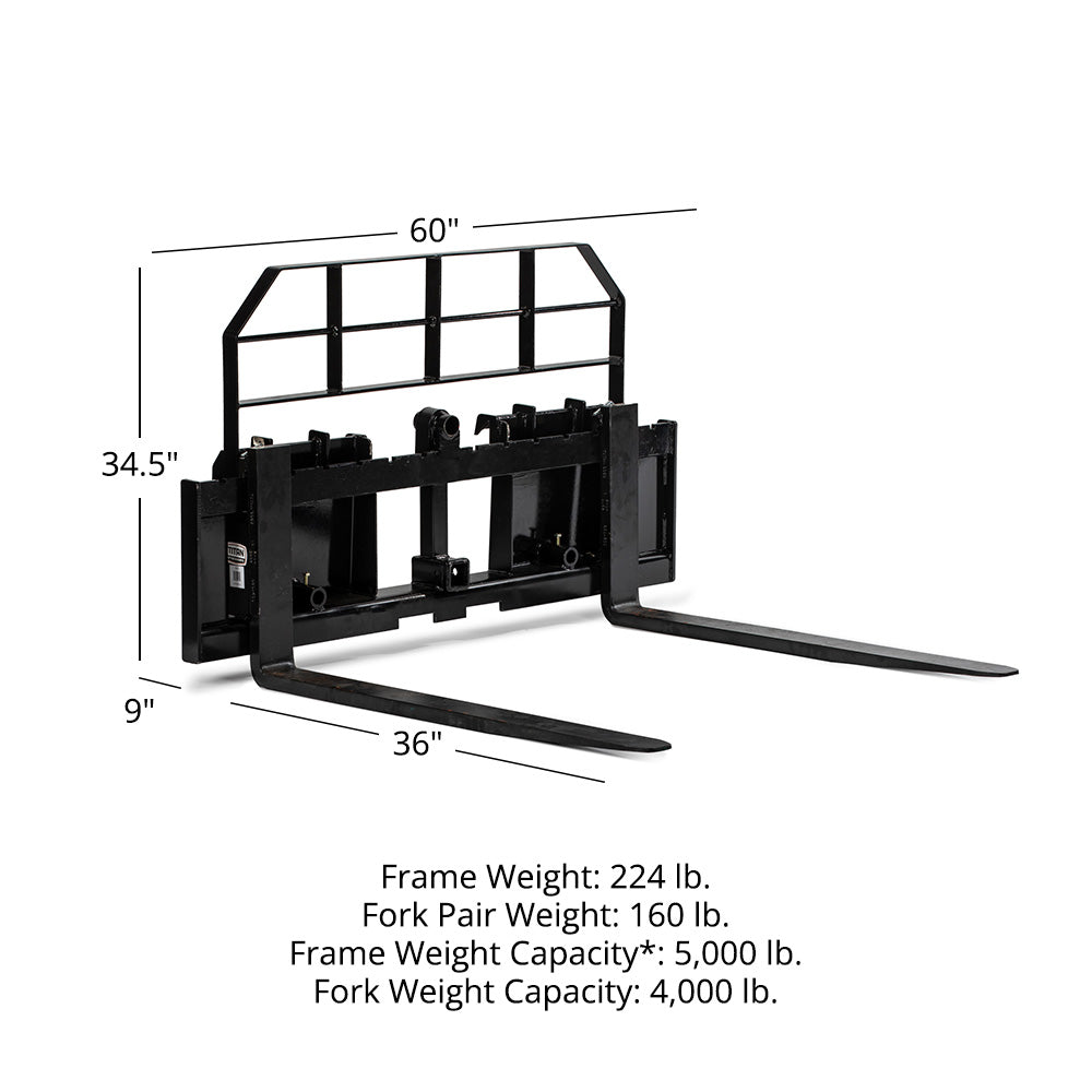 Pro Series Extra Wide Pallet Fork Frame | 60" / 36"
