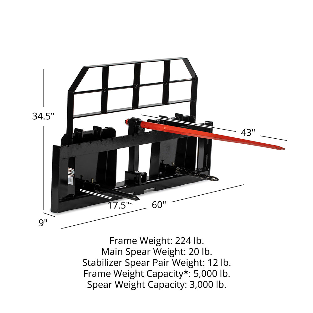 Pro Series Extra Wide Hay Frame Attachment | 60" / Frame + 43" Spear