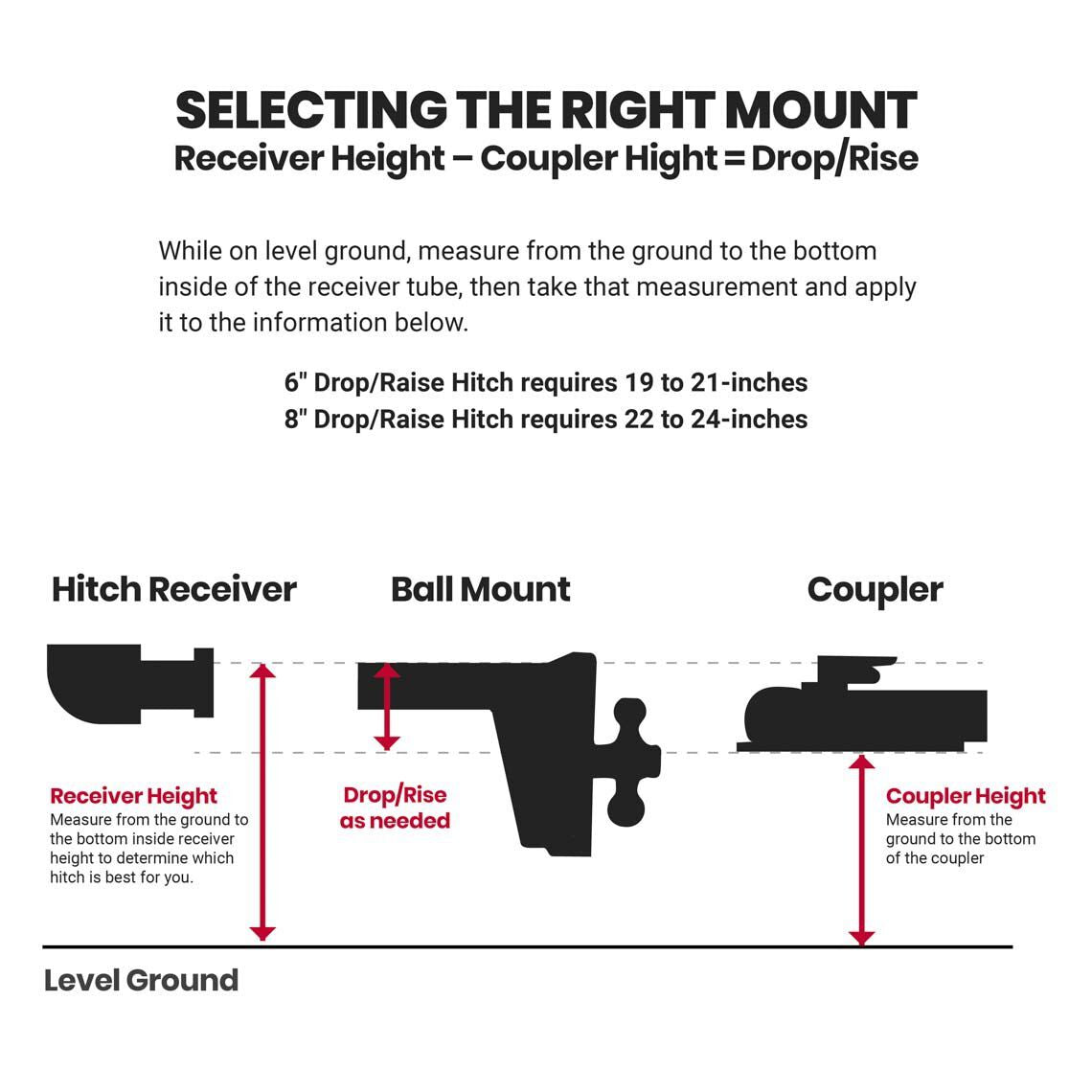 SCRATCH AND DENT - 8-in Drop/Rise HD Dual Ball Mount 2.5-in Trailer Hitch - FINAL SALE