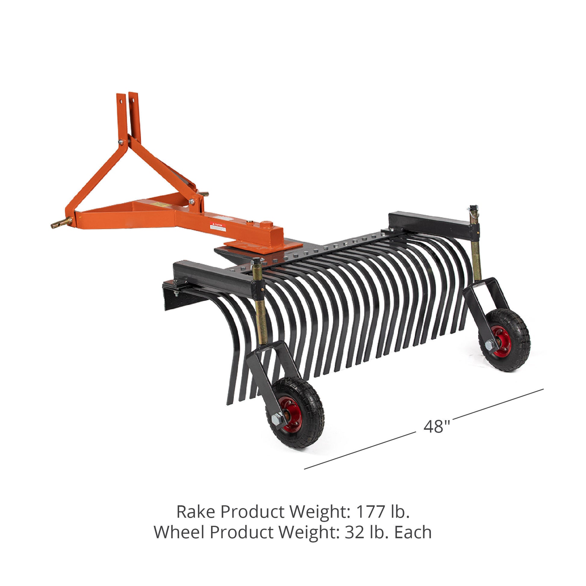 3 Point Landscape Rakes, Optional Bolt-On Wheels | 4 FT / Yes