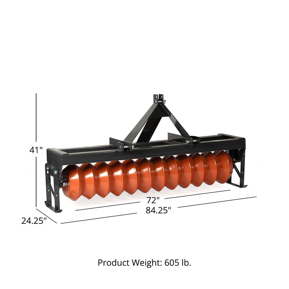 3 Point 72" Cultipacker - 84.25"x24.25"x41"