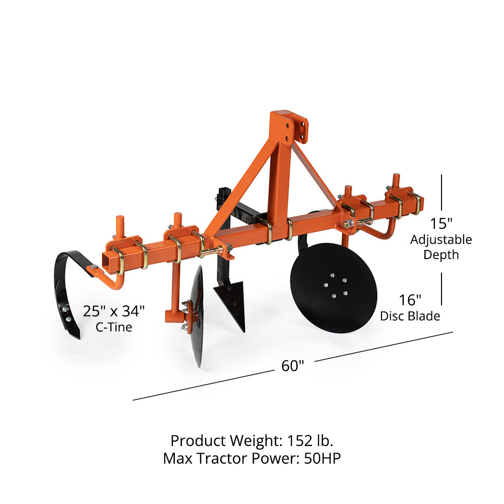 3 Point 60" Adjustable Disc Bedder