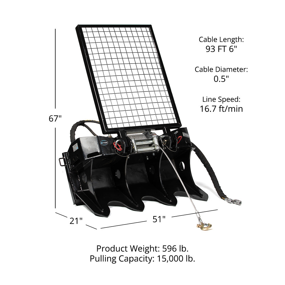 7.5 Ton Skid Steer Logging Winch