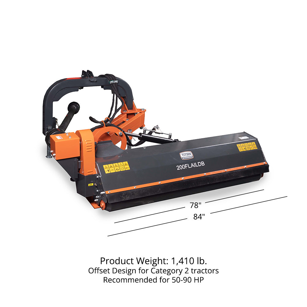 3 Point Offset Flail Ditch Bank Mower | 78in