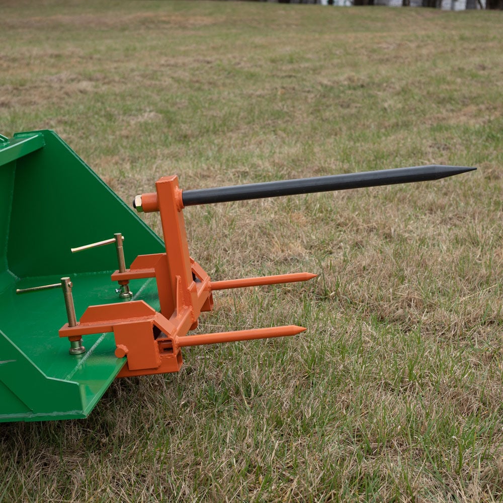 SCRATCH AND DENT - Clamp on Hay Spear Attachment | Single Spear | 2 Stabilizers - FINAL SALE