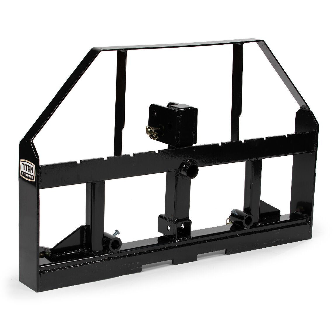 SCRATCH AND DENT - Pallet Fork Hay Frame Attachment with Rack, Receiver Hitch, Spear Sleeves Fits Cat I & II Tractors - FINAL SALE