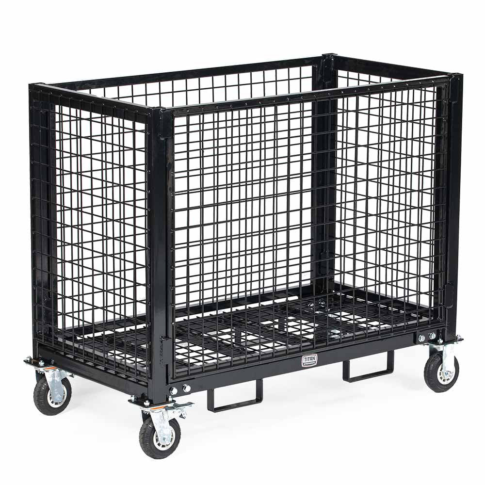 Mobile Industrial Wire Crate Cart