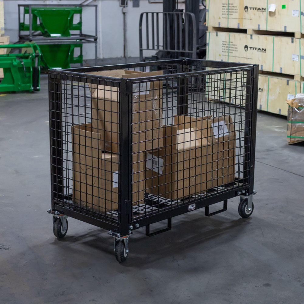 Mobile Industrial Wire Crate Cart