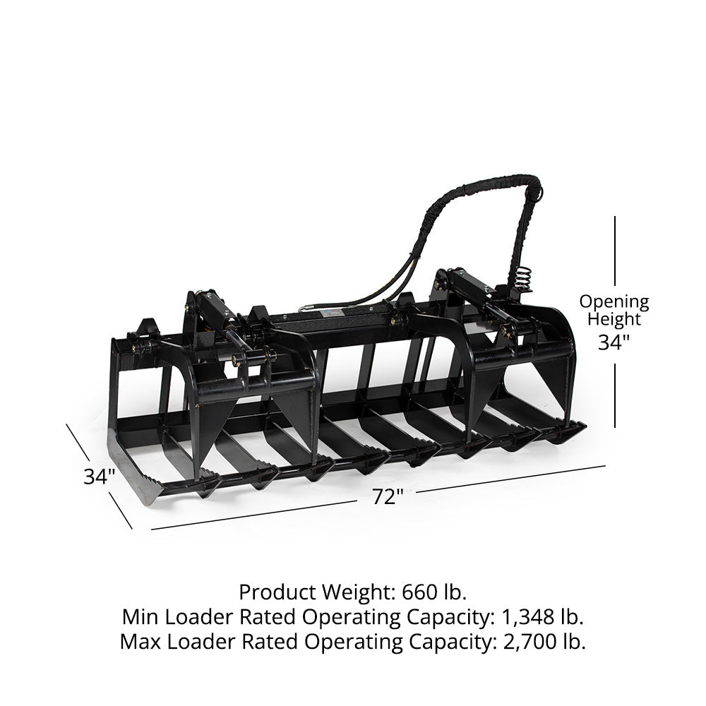 Standard Series Skid Steer Root Grapple Bucket | 72" - view 19