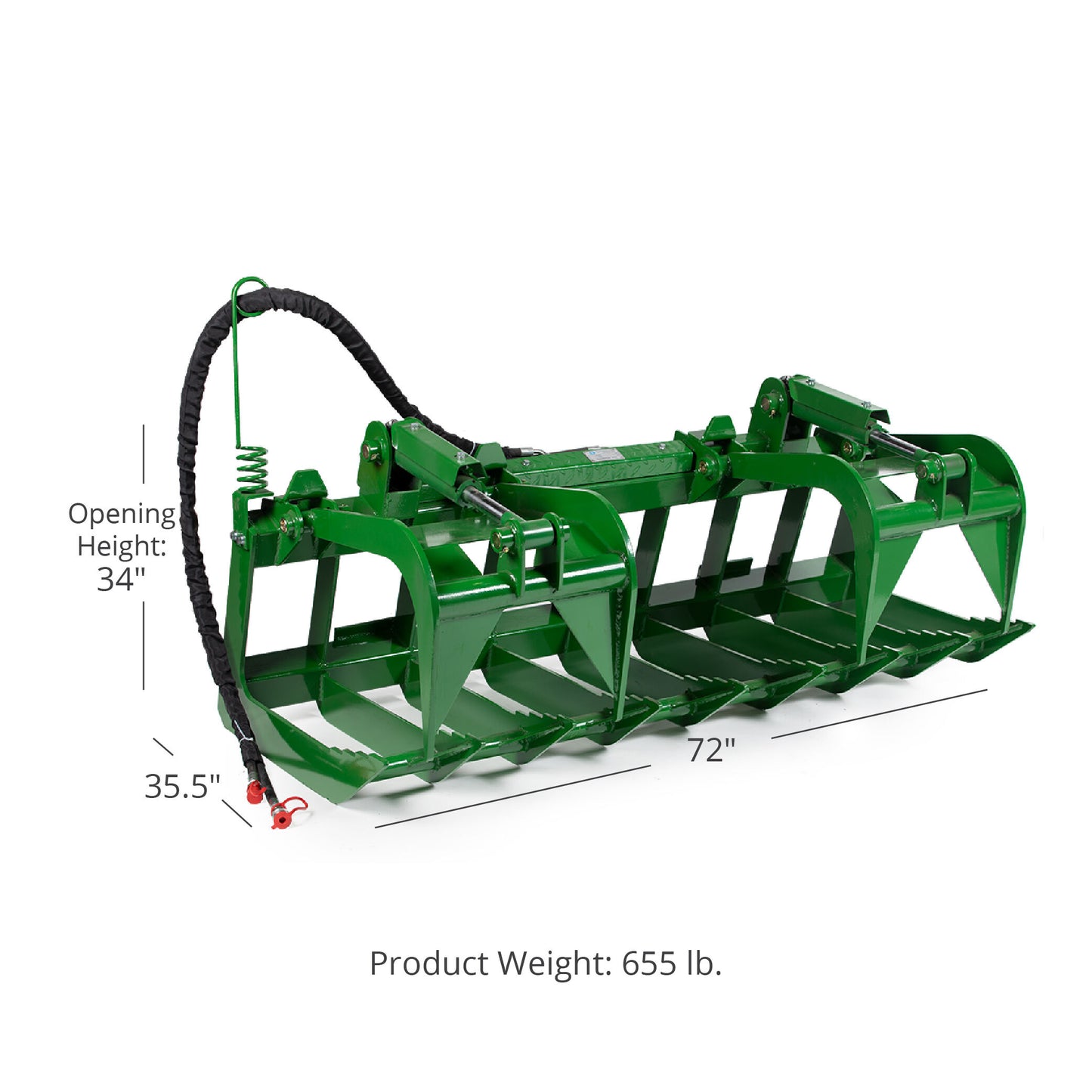 Root Grapple Bucket Attachment Fits John Deere | 72" - view 28