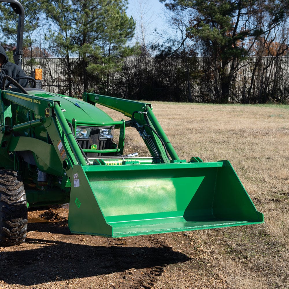 SCRATCH AND DENT - 48-in Bucket Attachment 3/16-in Thick Fits John Deere Hook And Pin Tractors - FINAL SALE - view 2