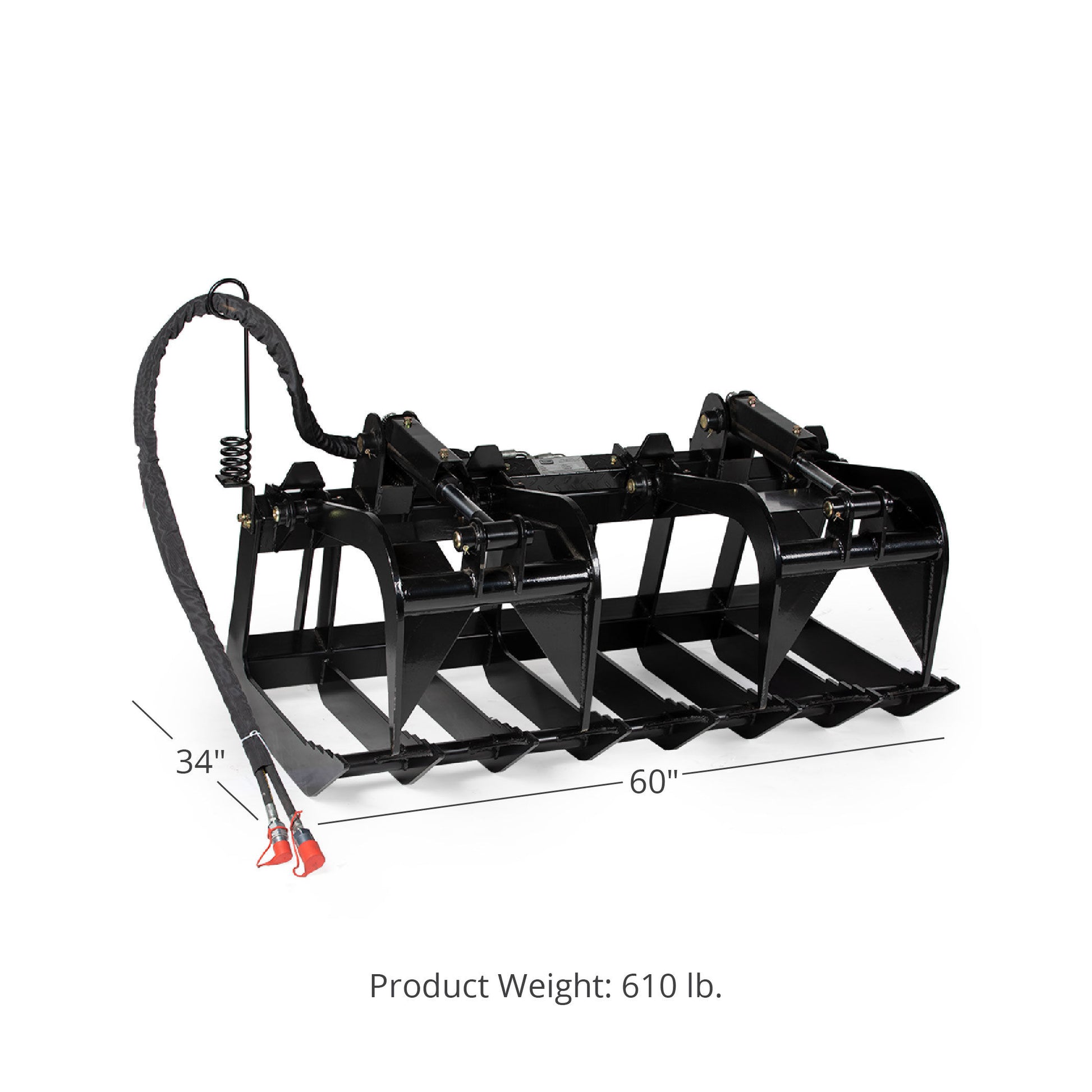 SCRATCH AND DENT - 60” Skid Steer Root Grapple Bucket Attachment - FINAL SALE