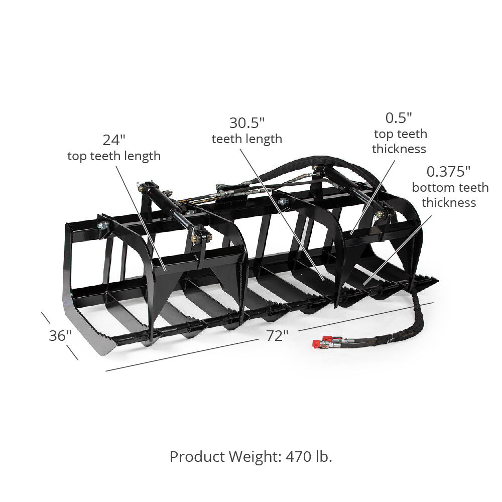 SCRATCH AND DENT - 72" Econo Grapple Bucket Skid Steer Front End Loader - FINAL SALE - view 2