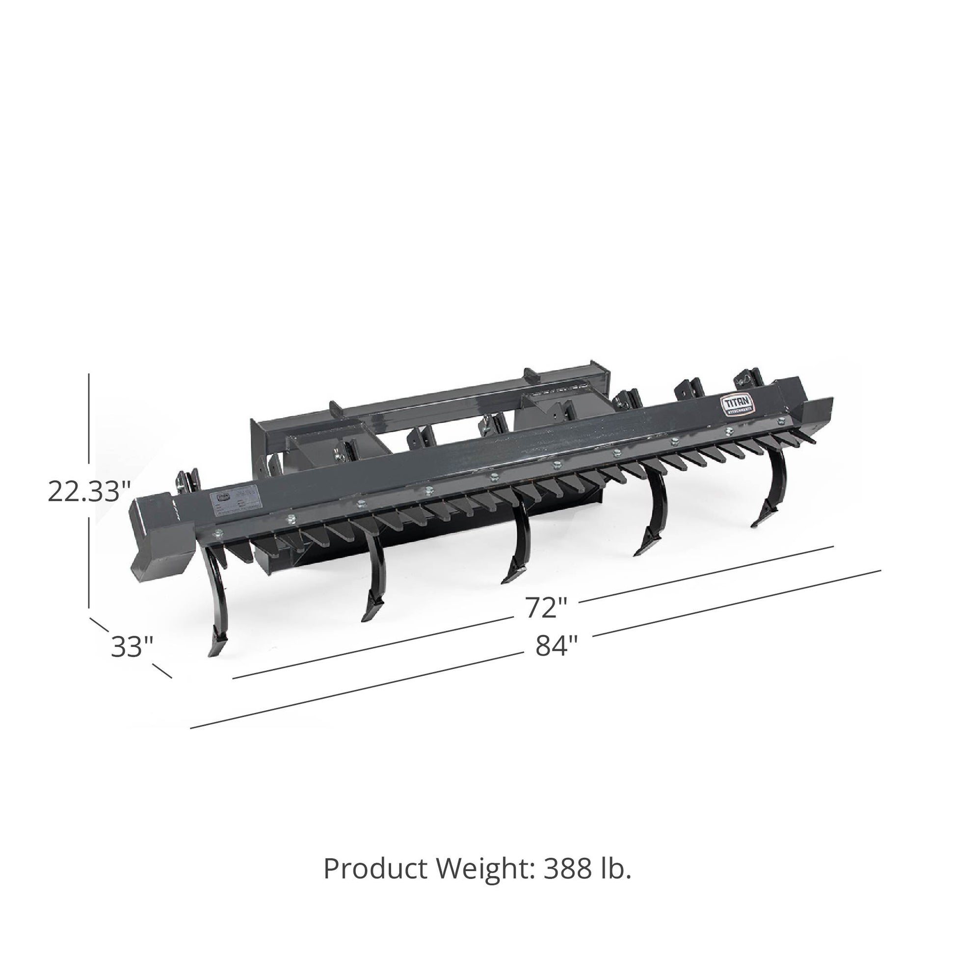 72" Ripper Scarifier Skid Steer Attachment With Optional Ripper Comb | Yes