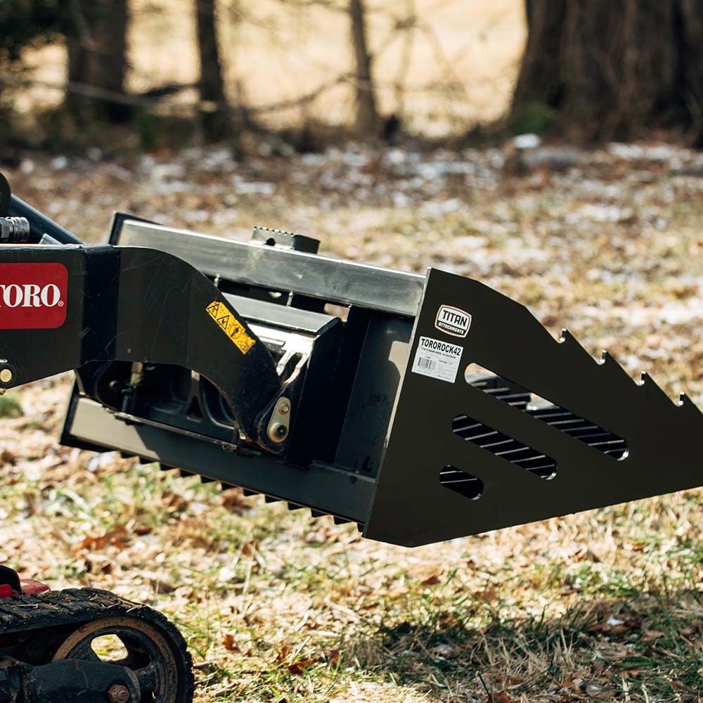 Mini Skid Steer Skeleton Rock Bucket With Teeth