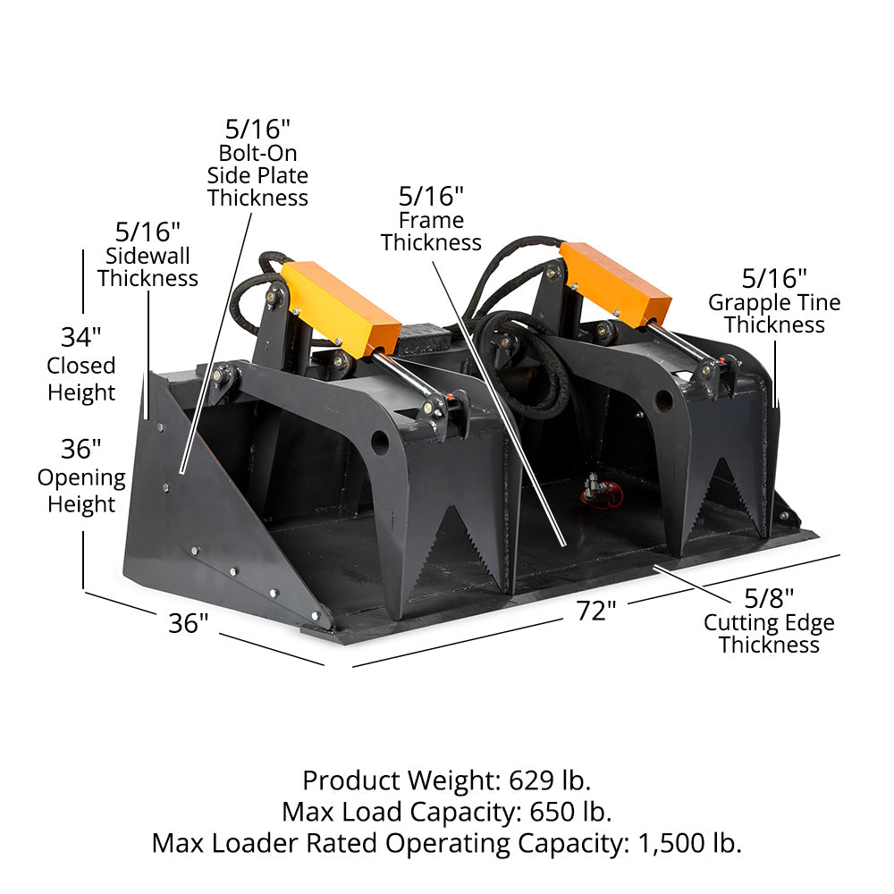 Economy Series Grapple Bucket | 72in