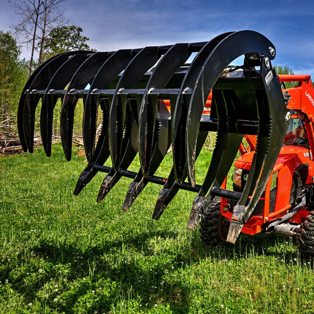 SCRATCH AND DENT - 84" Extreme Skid Steer HD Root Grapple Rake Attachment Clamshell - FINAL SALE