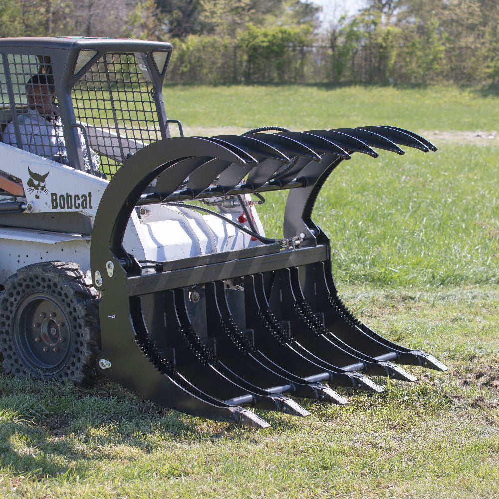 SCRATCH AND DENT - 84" Extreme Skid Steer HD Root Grapple Rake Attachment Clamshell - FINAL SALE - view 6