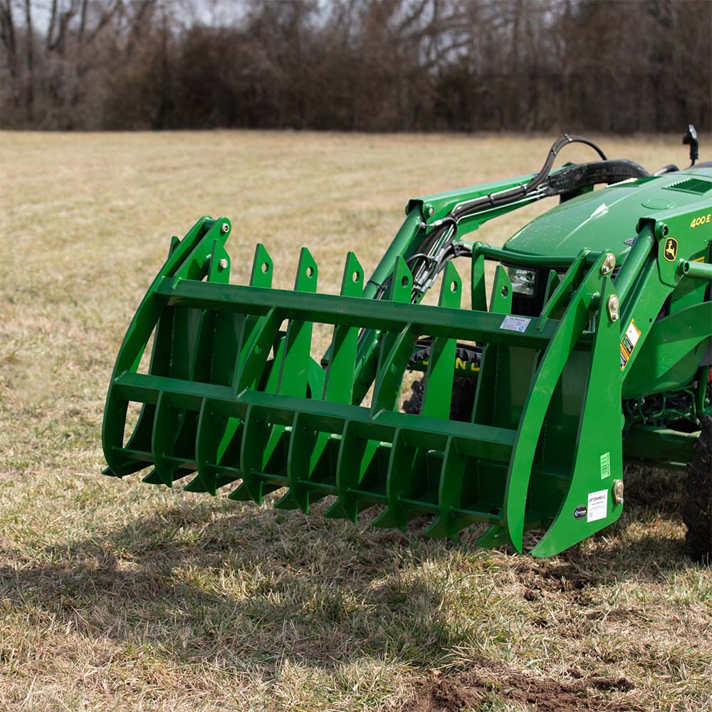 Loader Brush Rake Root Grapple Rake Attachment Fits John Deere Loaders - Hook and Pin ...
