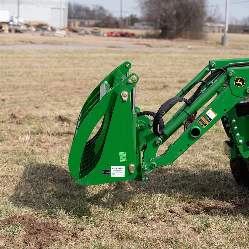 Loader Brush Rake Root Grapple Rake Attachment Fits John Deere Loaders - Hook and Pin ...