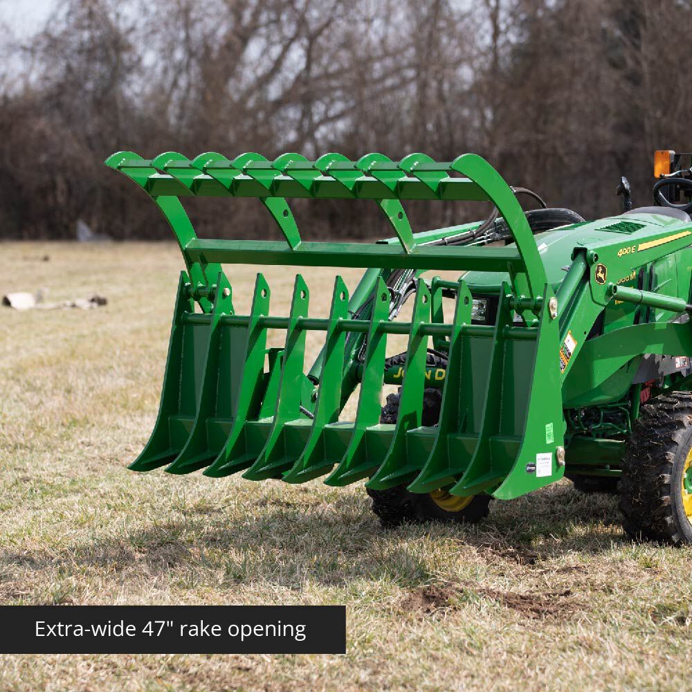 Root Grapple Rake Attachment Fits John Deere Loaders | 72"