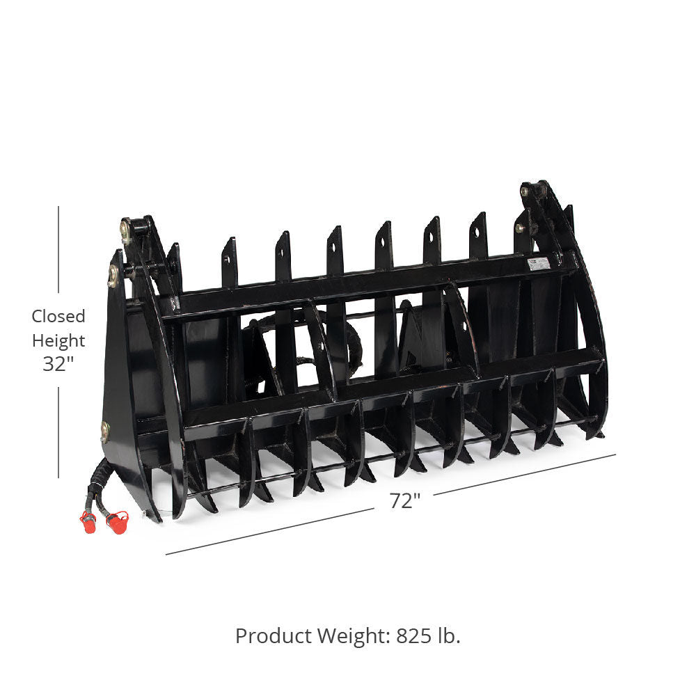 SCRATCH AND DENT - 72" Root Grapple Rake Attachment for Skid Steer - FINAL SALE