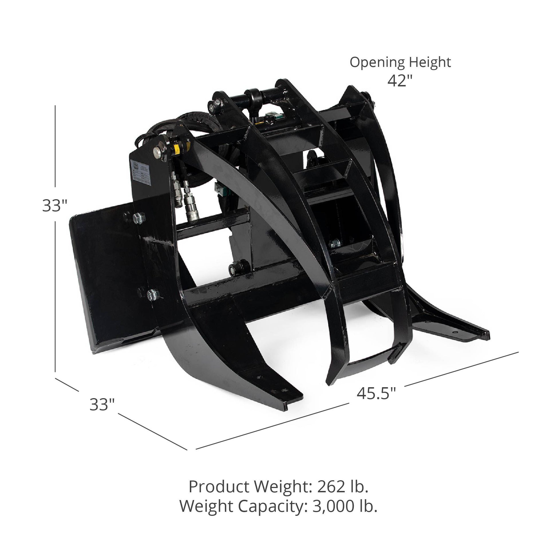 SCRATCH AND DENT - 29” Log Grapple Attachment for Skid Steers - FINAL SALE