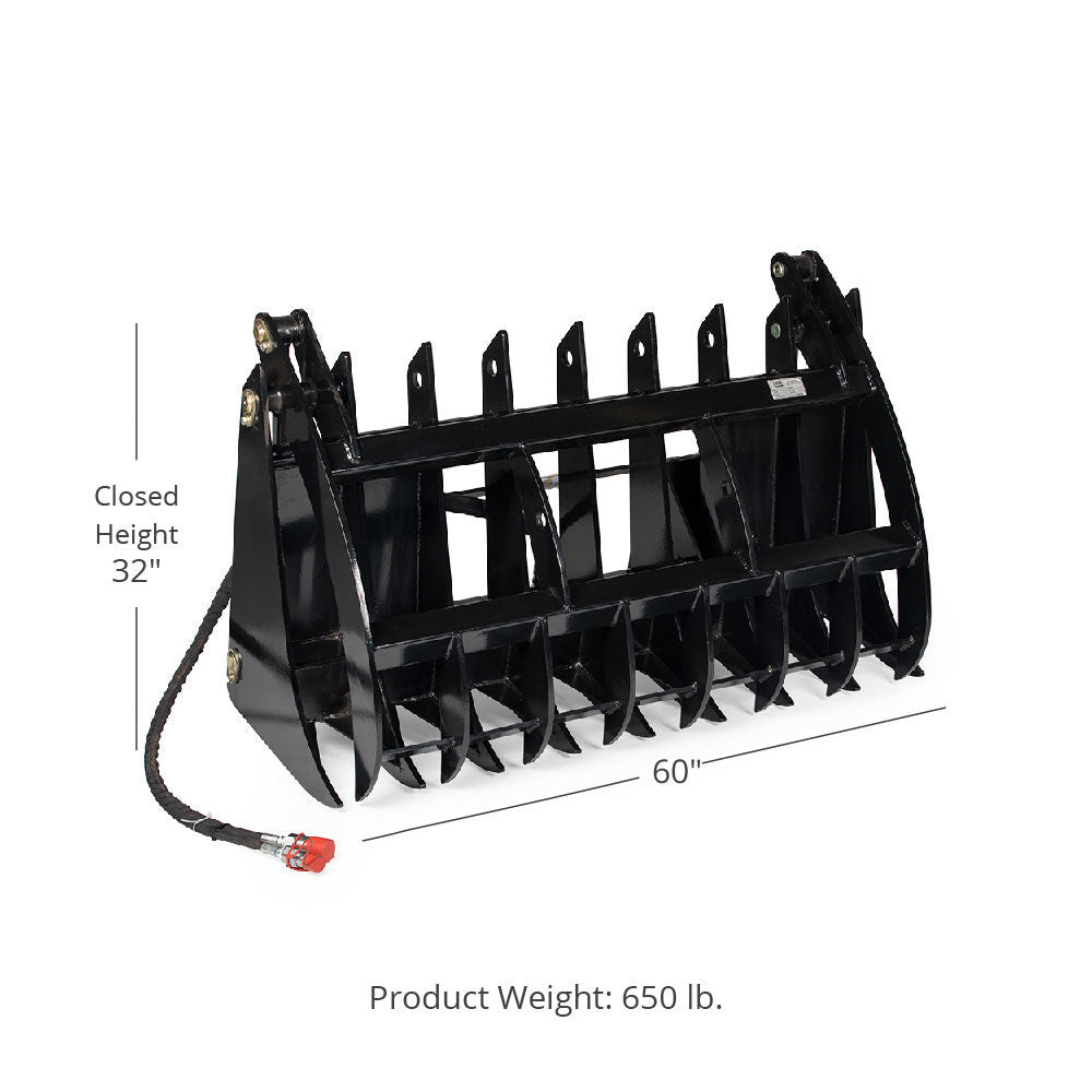 SCRATCH AND DENT - 60" Root Grapple Rake Attachment for Skid Steer V2 - FINAL SALE - view 7