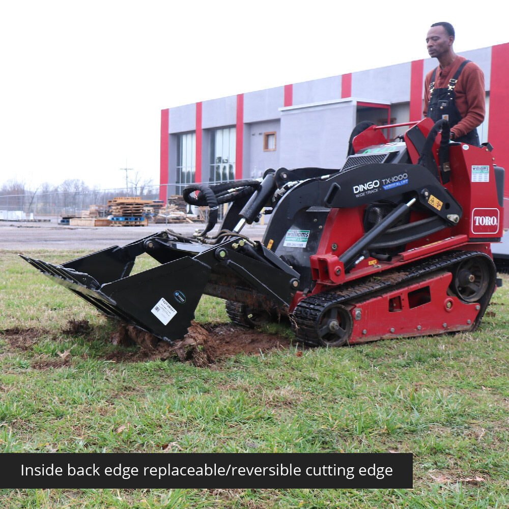 4-In-1 Combo Mini Skid Steer Bucket with Teeth | 35" - view 5