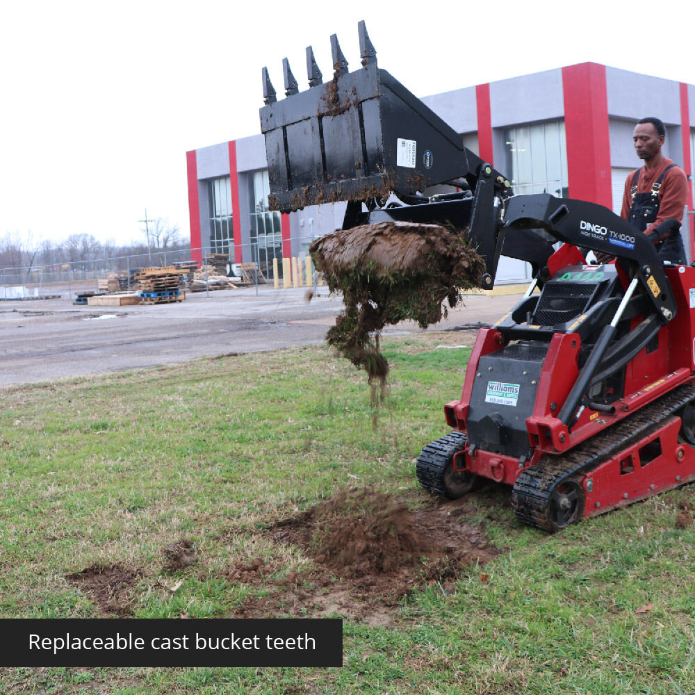 4-In-1 Combo Mini Skid Steer Bucket with Teeth | 35"