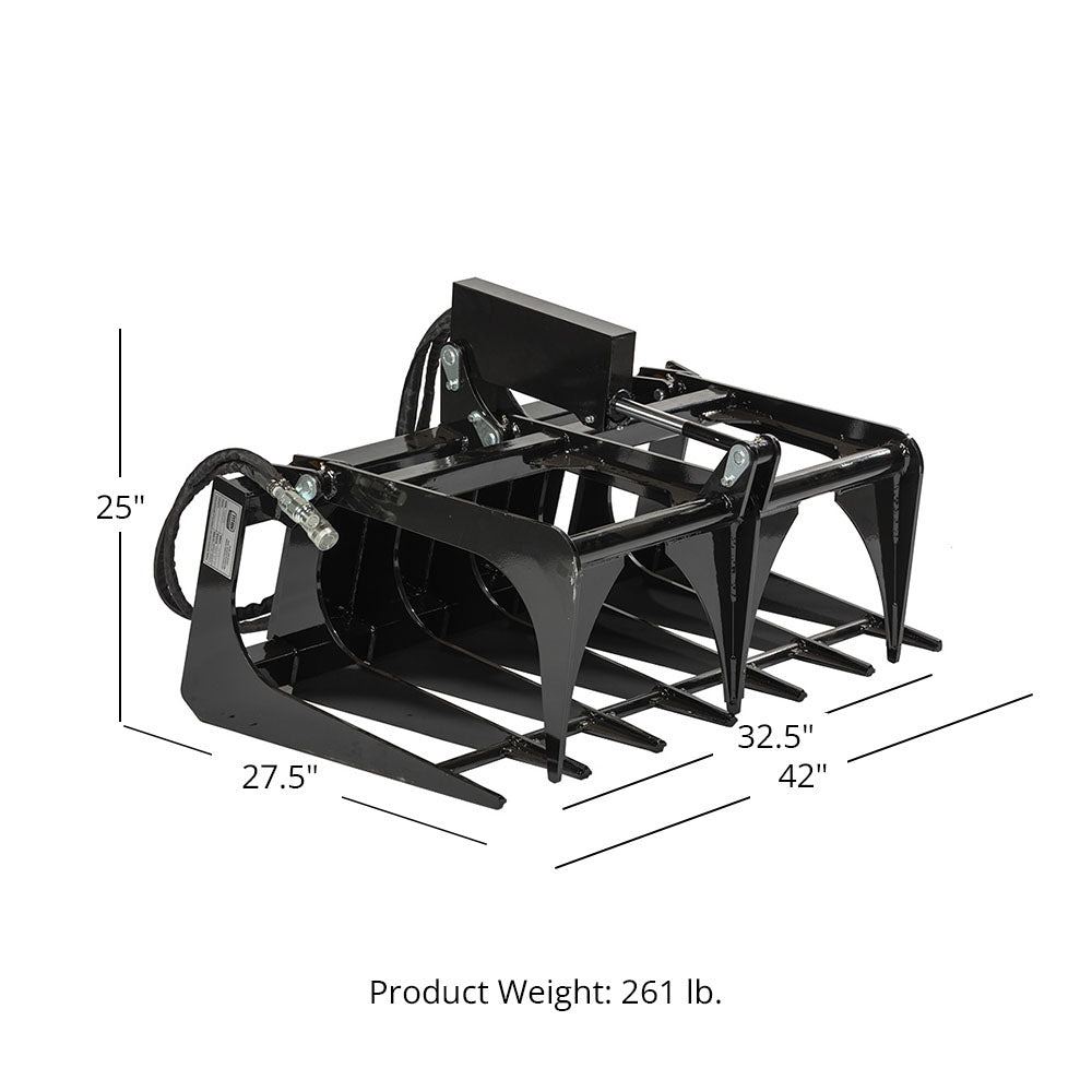 42" Mini Skid Steer Root Grapple - 42"x27.5"x25" - view 8