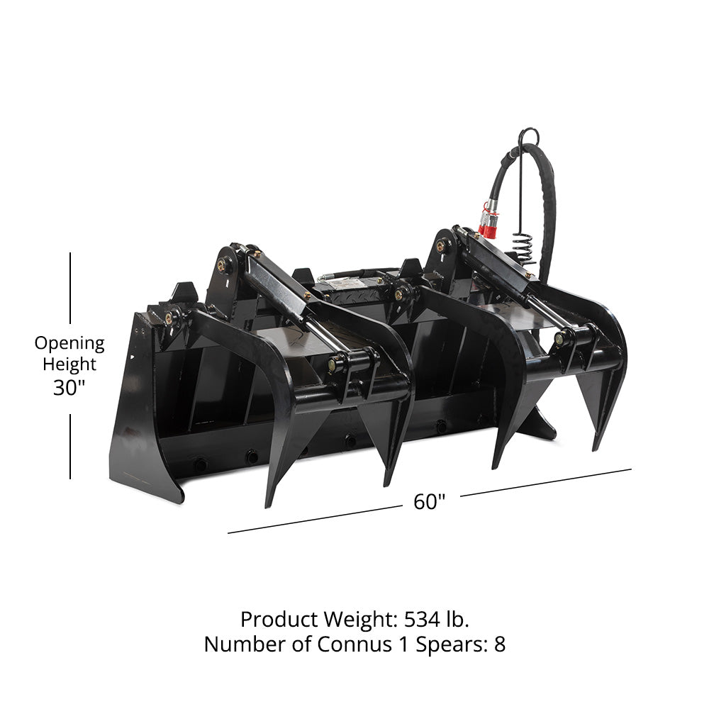 Manure Tine Grapple Bucket Attachment | 60" Frame Only