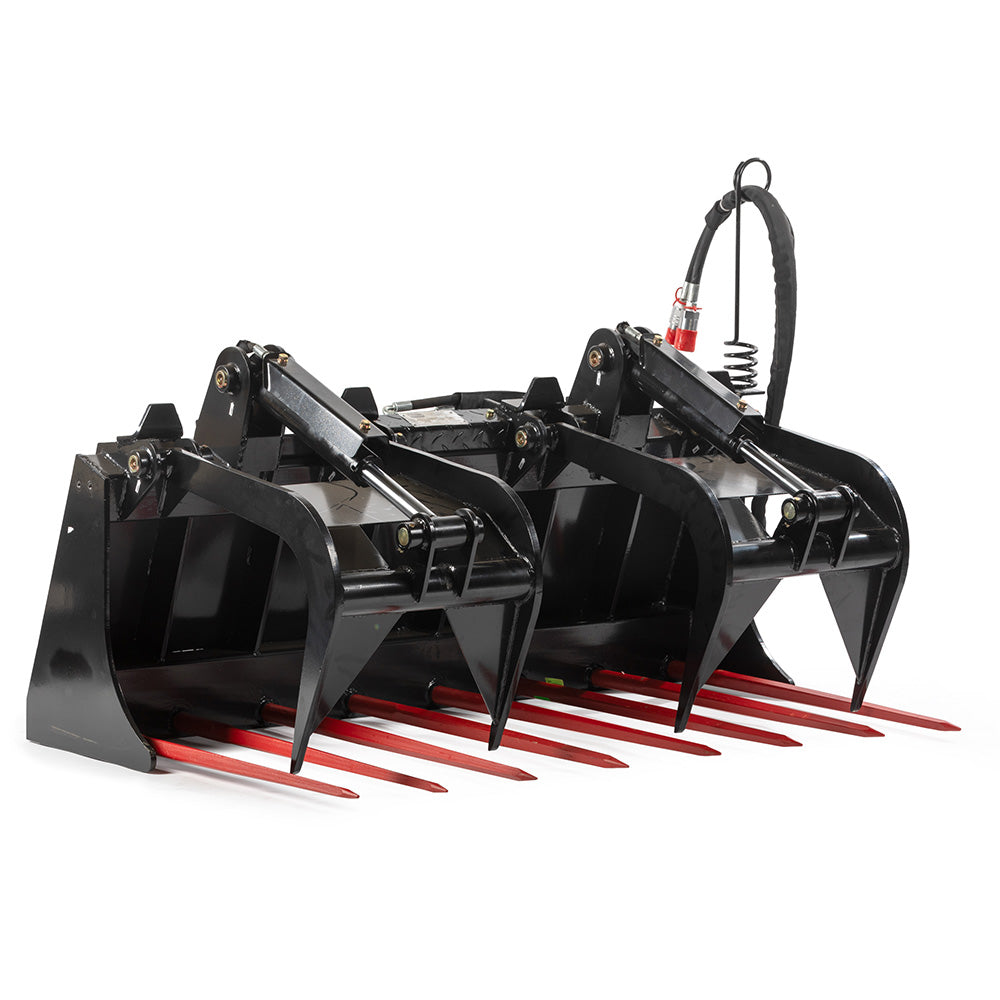 Manure Tine Grapple Bucket Attachment | 60" Frame + C1 39" Spears - view 1