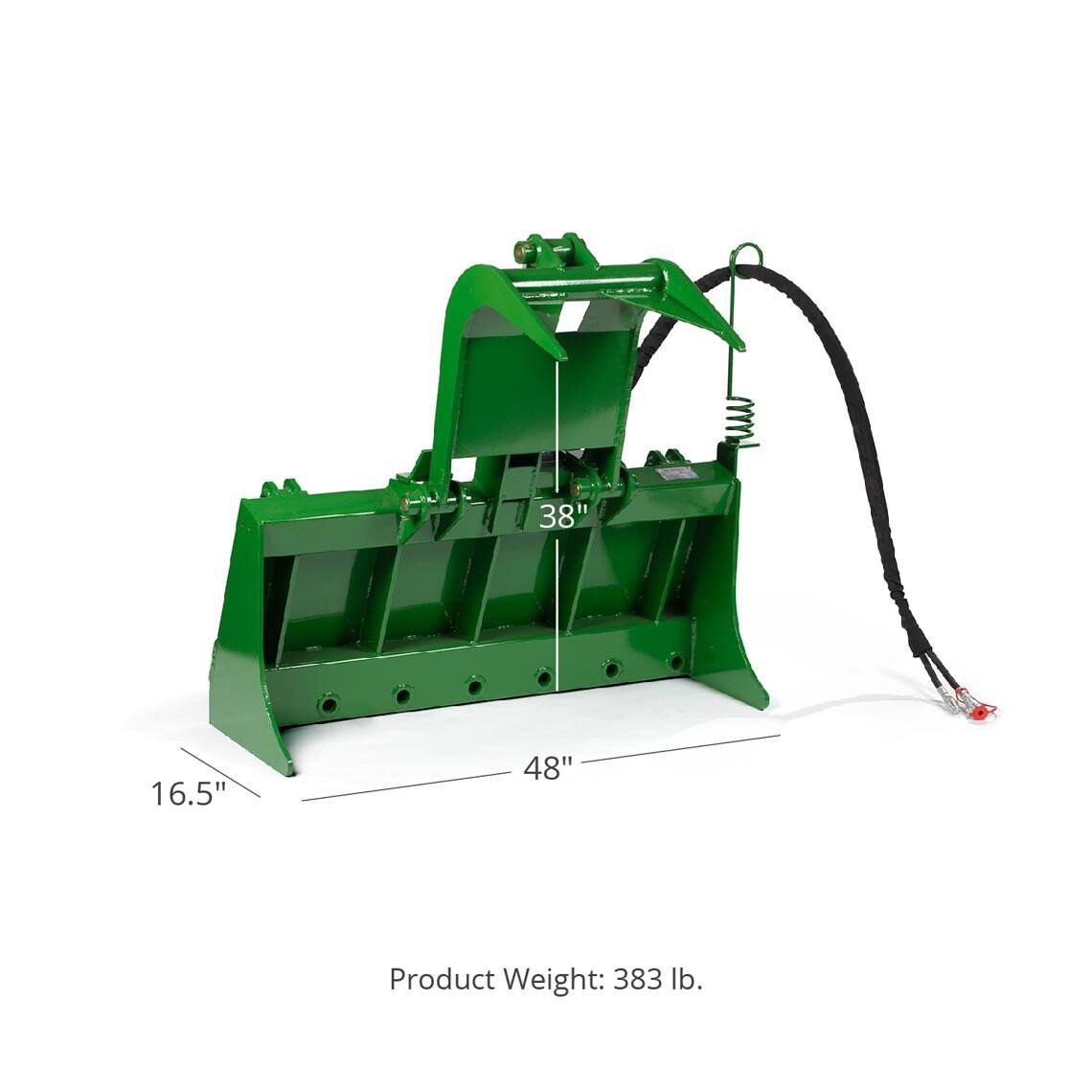 Tine Bucket Attachment with Optional Hay Bale Spears - Fits John Deere Loaders - Rake Size: 48" Frame - Spear Length: Frame Only - No Spears | 48" Frame / Frame Only - No Spears - view 13