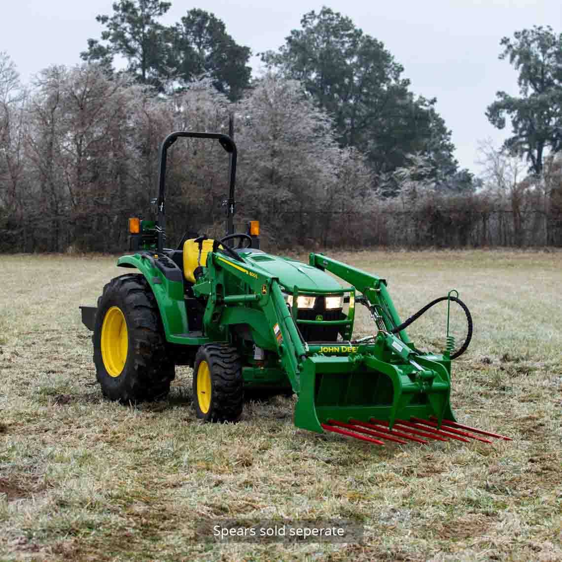 Tine Bucket Attachment with Optional Hay Bale Spears - Fits John Deere Loaders - Rake Size: 48" Frame - Spear Length: Frame Only - No Spears | 48" Frame / Frame Only - No Spears - view 2