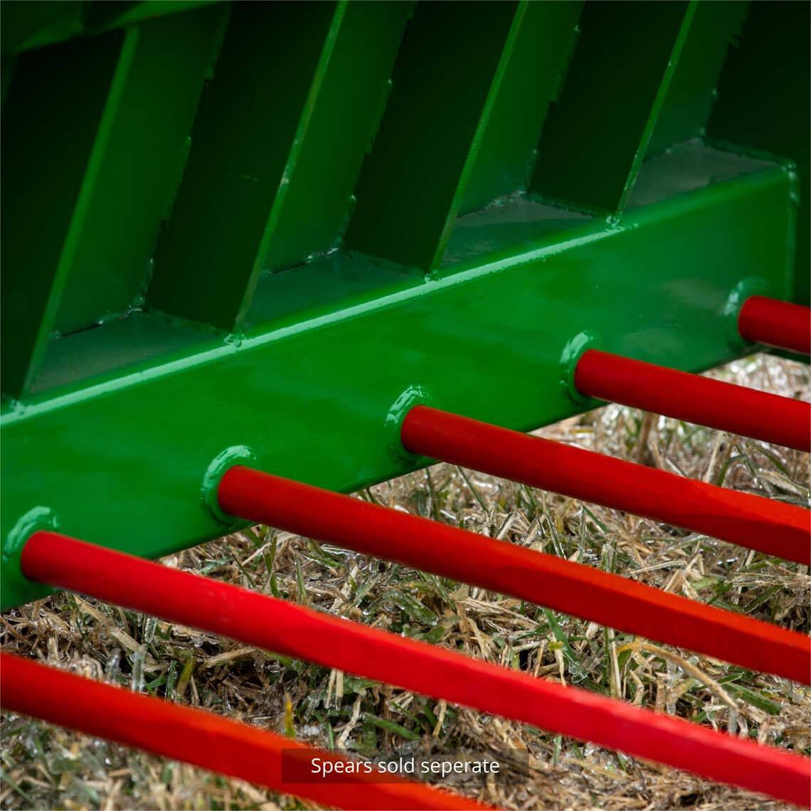 Tine Bucket Attachment with Optional Hay Bale Spears - Fits John Deere Loaders - Rake Size: 60" Frame - Spear Length: Frame Only - No Spears | 60" Frame / Frame Only - No Spears