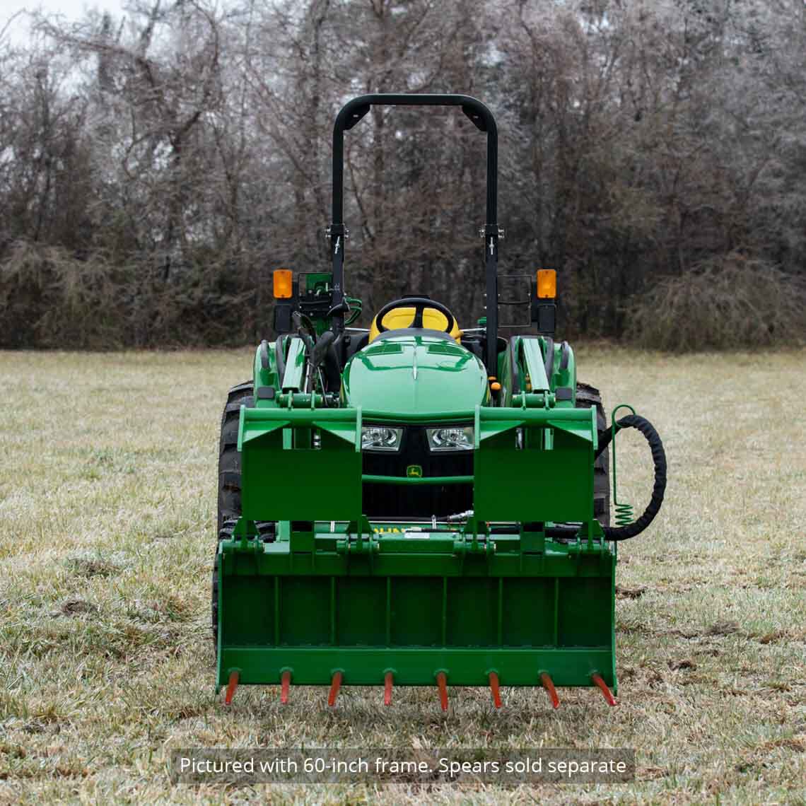 Tine Bucket Attachment with Optional Hay Bale Spears - Fits John Deere Loaders - Rake Size: 72" Frame - Spear Length: Frame Only - No Spears | 72" Frame / Frame Only - No Spears - view 140