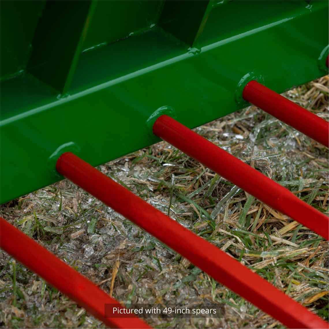 Tine Bucket Attachment with Optional Hay Bale Spears - Fits John Deere Loaders - Rake Size: 48" Frame - Spear Length: 39" | 48" Frame / 39" - view 61