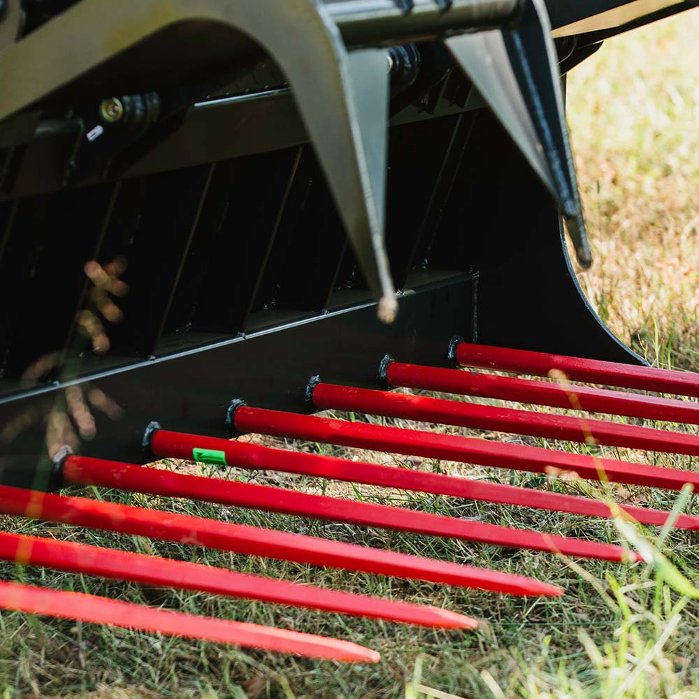 Manure Tine Grapple Bucket Attachment | 72" Frame + C1 39" Spears