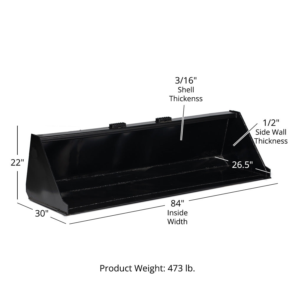 Skid Steer Bucket Attachment 3/16" Thick | 84" - view 30
